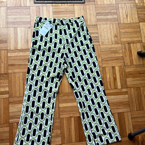 ZARA GEOMETRIC PRINT MINI FLARE PANTS - Picture 5 of 5